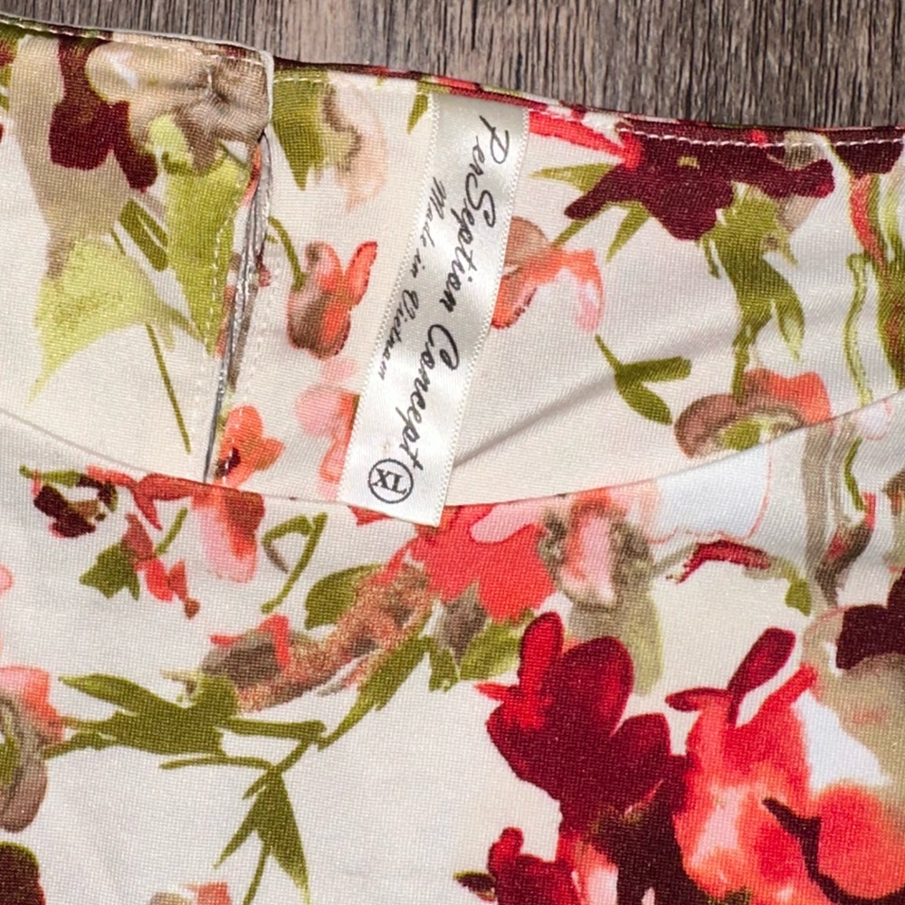 PerSeption Concept White Pink Floral Blouse size XL - Picture 10 of 13